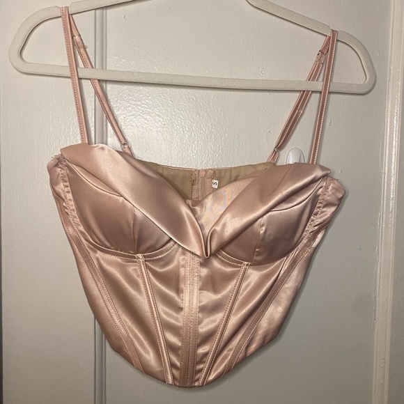 Blush Pink Corset Style Top - Picture 2 of 6